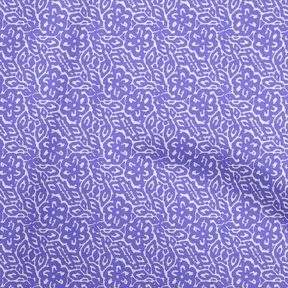 oneOone Cotton Cambric Purple Fabric Asian Dabu Print Diy Clothing Quilting Fabric Print Fabric By Yard 56 Inch Wide