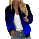 thumbnail image 2 of Chaquetas y abrigos casuales sin capucha de manga larga para mujer Sudadera holgada de manga larga con cremallera Chaqueta informal de béisbol de punto grueso Chaqueta de poliéster para mujer, 2 of 5