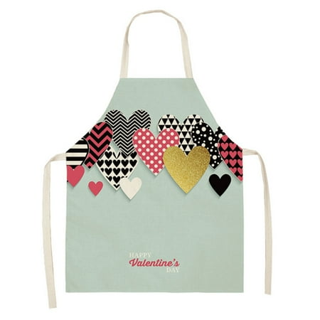 

1pc Parent adult the Family Kitchen Valentine s Day Print Linen Family Aprons