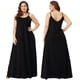 thumbnail image 5 of Vestido largo Wolddress para mujer 2025, casual, sin mangas, negro, talla M, 5 of 6