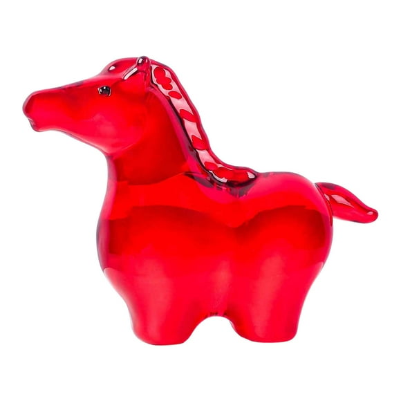 Estatua de caballo de cristal, centro de mesa, minimalista, coleccionable, miniatura, animal Rojo