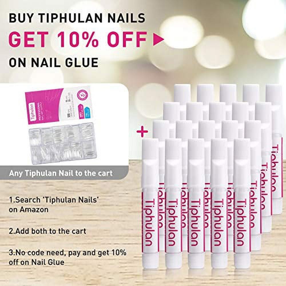 TIPHULAN Brush on Nail Glue for Press on Nails - Nail Glue for Acrylic  Nails Quick Strong
