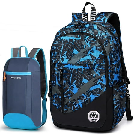 Backpack, 2Pc Oxford School Backpack Book Bag Laptop Bag Sling Bag Set Men's Casual Backpack School College Travel Backpack for Boys (Best College Backpack For Heavy Loads)