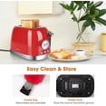 thumbnail image 4 of CROWNFUL 2-Slice Toaster with Extra Wide Slots, Retro Stainless Steel Toaster, 4 of 8