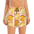 thumbnail image 2 of Hirioo Tasty Toasts for Women's Double Layer Athletic Shorts High-Performance Gym Shorts with Inner Pocket, Elastic Waistband-Medium, 2 of 7