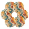 thumbnail image 2 of Red Blue Orange Marble Coasters with Holder for Coffee Table 6 Pcs Drink Coaster Sets Absorbent for Home Decor 4 inch, 2 of 7