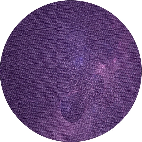 Ahgly Company Machine Washable Indoor Round Transitional Purple Violet Purple Area Rugs, 3' Round