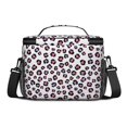 thumbnail image 3 of Pink and Purple Leopard Print Insulated Lunch Box for Women Men, Medium Leakproof Cooler Bag with Adjustable Strap, 10"x6.7"x8", 3 of 5