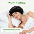 thumbnail image 5 of 5PCS Silk Bonnet for Women/Men, Reusable Satin Hair Bonnet for Sleeping, Elastic Wide Band Silk Cap for Long Hair, Braids and All Hair Types, Black, 5 of 5