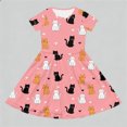 thumbnail image 2 of WhouRiu Girls Casual Cartoon Graphic Dresses Short Sleeve Crew Neck A Line Dress Kids Comfortable Cute Summer Everyday Sundress,9-10 Years, 2 of 4