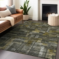 Addison Rugs Chantille Indoor/Outdoor Transitional Stripes Charcoal Washable Rectangle Rug, 9' x 12'