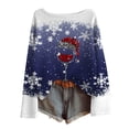 thumbnail image 4 of Arlun Ugly Christmas Sweaters for Women 2025 Funny Xmas Graphic Printed Knit Sweater Long Sleeve Loose Crewneck Pullover Tops Fall Winter Soft Comfy Warm Holiday Sweatshirts Dark Blue L, 4 of 5