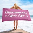 thumbnail image 1 of TOWEL - Oversized Beach Towel 30" x 60" - PINK - POOAMM, 1 of 2