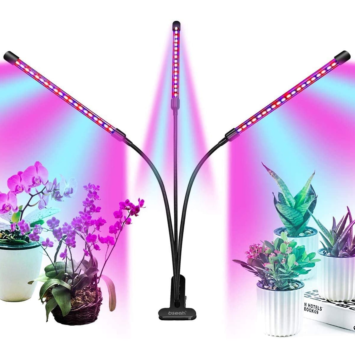 Inams LED Grow Light 3 Switch Modes 10 Dimmable Levels 3/9/12H Timer ...