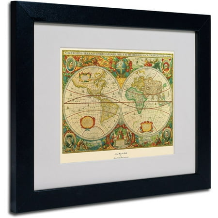 Trademark Fine Art 'Old World Map Painting' Matted Framed Art