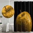 thumbnail image 4 of Polyester Fabric Yellow Fruit Shower Curtain, Modern Minimalist Decor Black Background Waterproof Bathtub Curtain Bathroom Decor Set with Hooks 54 x 78 Inches, 4 of 6