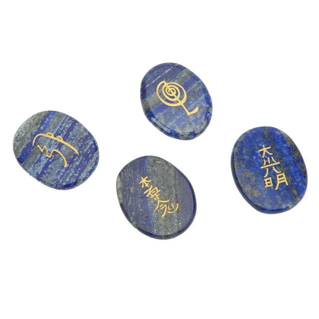 4Pcs Reiki Symbols Stones, Smoother Surfaces Engraved Meditation Ornament Gift For Home Decoration