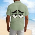 thumbnail image 3 of Yaoyar Men's Fun Summer Hawaiian Shirts Funny Facial Expression Button Down Shirt Printed Fashion Short Sleeve Tops Vacation & Beach, 3 of 6