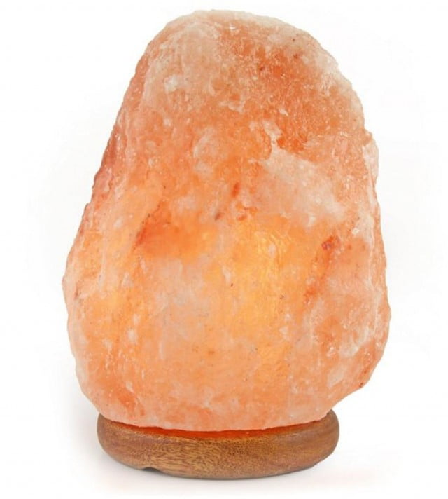 Natural Himalayan Lamp Pink Crystal Rock Salt Lamps Bulb Plug Included wood base 