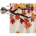 thumbnail image 5 of Fall Gnomes Valances for Windows, Thanksgiving Orange Pumpkins Farmhouse Kitchen Curtains Window Treatments, Rustic Maple Leaf Botanical Rod Pocket Short Curtains for Living Room Bedroom Cafe 54"x18", 5 of 6