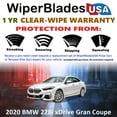 thumbnail image 2 of 2020 BMW 228i xDrive Gran Coupe Beam Wiper Blades Wipers w/1yr Warranty (Set of 2) (WiperBladesUSA), 2 of 5