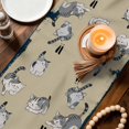 thumbnail image 4 of Table Runner - 90 Inch Long, Cute Cat Kitchen Dining Table Runner Dresser Scarves, Navy Blue Beige Vintage Animal Farmhouse Decor for Coffee Tables Wedding Party Banquet, 4 of 8