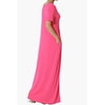 thumbnail image 4 of TheMogan Women's S~3X Soft Jersey Oversized V-Neck Short Sleeve Maxi Dress W Pocket, 4 of 6