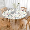 thumbnail image 3 of Pioneer Flower Floral Print Pattern Round Fitted Tablecloth with Elastic Edge,Dining Table Cover Waterproof,Outdoor Round Tablecloth for Camping,Dining,Indoor and Outdoor, 3 of 7