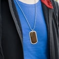 thumbnail image 3 of Steampunk American Flag with Gears Belts Chains Military Dog Tag Pendant Necklace with Chain, 3 of 4