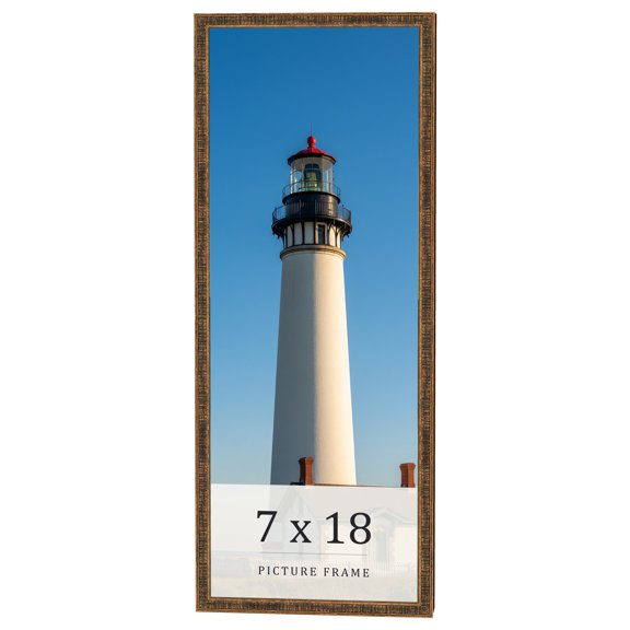 7x18 Frame Gold Kingsley Distressed Solid Wood Picture Frame Width 0.75 Inches | Interior Frame