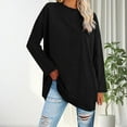 thumbnail image 2 of Duoif Womens Tops Long Sleeve Shirts for Women, Women's Plus Size Top Long Sleeve Crew Neck Loose T Shirt Tops for Women Trendy Black L, 2 of 4