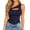 Dark Blue, variant on ChoXxx Women's Lapel Lace Up Irregular Loose Short Sleeve T Shirt Casual Blue S