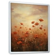 thumbnail image 2 of Designart "Poppies Field Under Copper Clouds I" Poppies Floater Framed Canvas Wall Art, 2 of 5