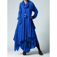 thumbnail image 3 of Vestidos de manga larga con estampado de otoño para mujer, vestido largo holgado con bolsillos y dobladillo irregular y cuello vuelto, vestido retro de fiesta de talla grande, 3 of 4