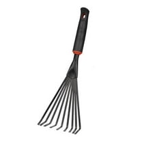 ZOUBAOQ Small Garden Rake, 13 Inch Mini Rake for Gardening, Heavy Duty Steel Narrow with Ergonomic Handle for Flower Beds, Shrubs, Soil Cultivation