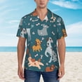 thumbnail image 2 of Fotbe Dogs Hawaiian Shirt for Men Unisex Summer Beach Casual Short Sleeve Cotton Linen Button Down Shirts-Large, 2 of 5