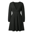 thumbnail image 5 of DGMIOCS Women's Dress for Summer A-Line V-Neck Puff Sleeve High Waist Swing Dress for Everyday and Elegant Yet Relaxed OTHER S, 5 of 5