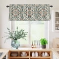 thumbnail image 5 of 3 Piece Kitchen Curtains and Valances Set Green Orange Boho Cafe Curtains 36 Inch Length Abstract Medieval Vintage Ethnic Floral Valance & Tier Curtain for Living Room Bedroom 54"x18"+27"x36"*2, 5 of 6