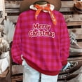 thumbnail image 2 of ZUKMRJPC Womens Crewneck Christmas Sweaters Merry Christmas Letter Print Fleece Lined Long Sleeve Cute Plaid Sweatshirts Holiday Party Shirts, 2 of 9