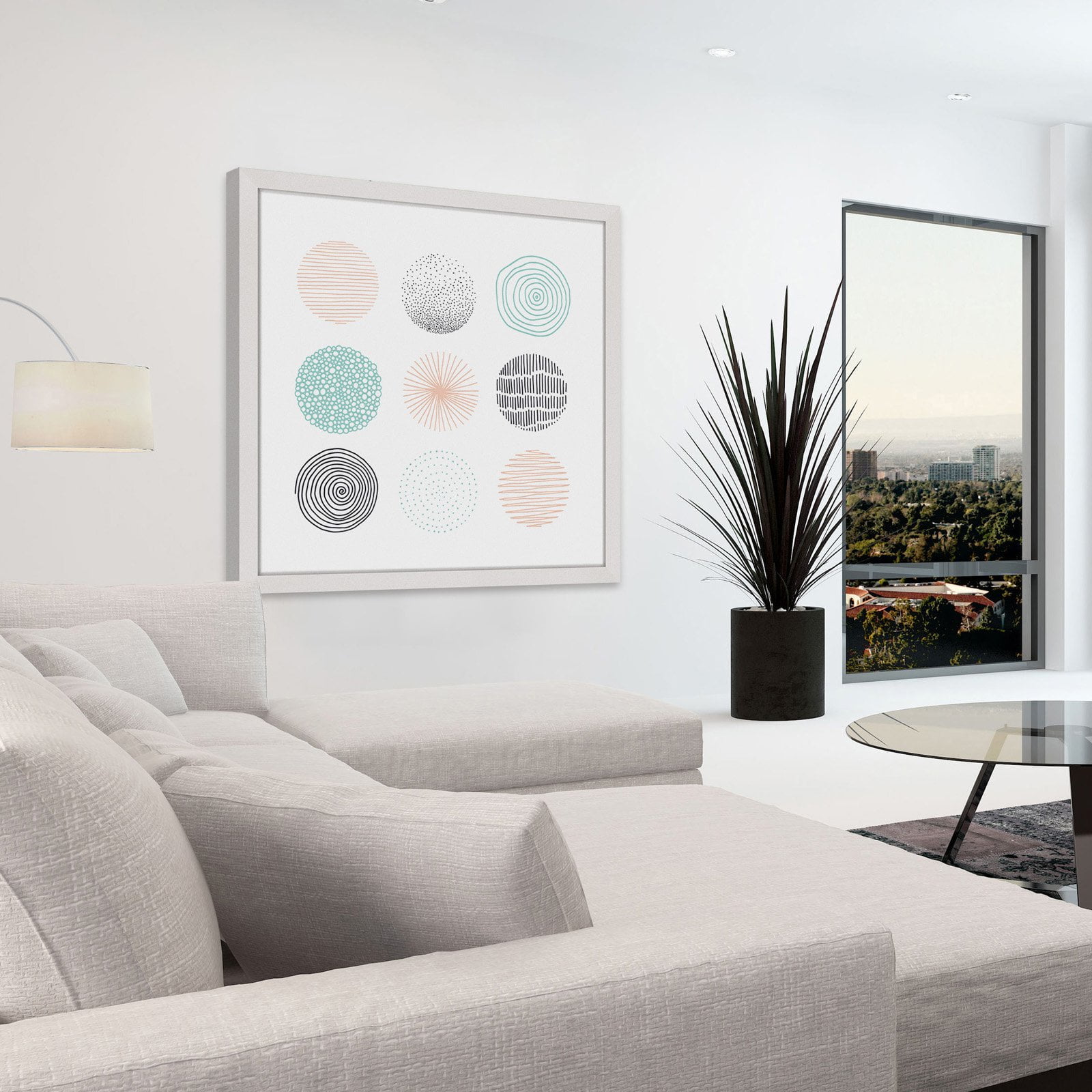 Marmont Hill "Circles in Patterns" by Shayna Pitch Framed Painting Print