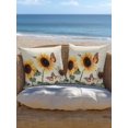 thumbnail image 5 of Outdoor Pillows Waterproof, Yellow Sunflowers Bedding Throw Pillows with Insert for Couch Sofa Bed, Floral in Blooms Pastoral Plants 16x16 Inch Pillowcases Decorative Camping Patio Pillow Set of 1, 5 of 8
