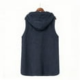 thumbnail image 5 of HAiming Fleece Vest Hooded Cardigan for Women Open Front Solid Color Sleeveless Soft Comfy Jacket Trendy Coats, 5 of 8