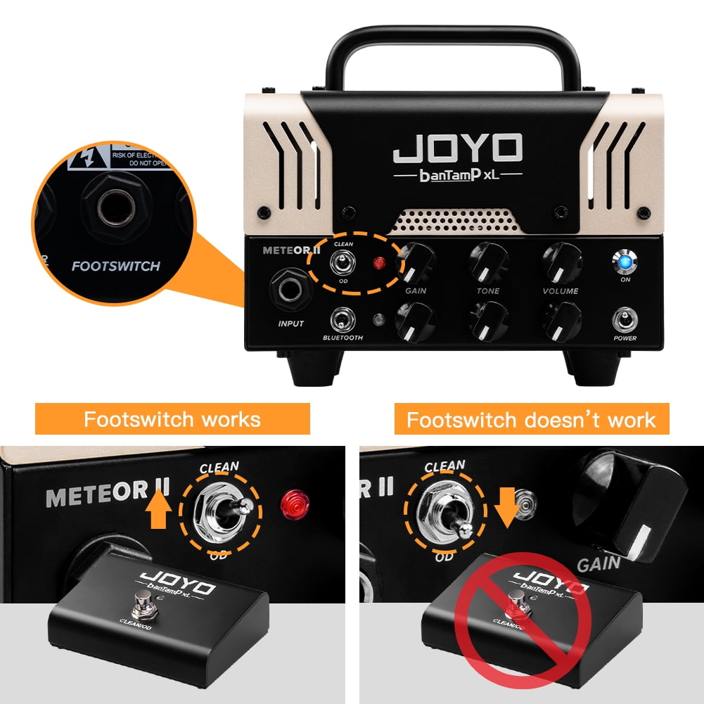 JOYO 20W Hybrid Tube Guitar Amp Head, 2-Channel with Bluetooth Meteor II BanTamp XL