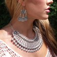 thumbnail image 2 of 4xBohemian Vintage Coin Borlas Pendiente Cuentas Cuelga Pendientes Plata Antigua 4 piezas, 2 of 8