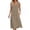 Khaki, variant on Vivianyo HD Women's Split V-Neck Midi Dress, Summer Casual Empire Waist Dress for Women, With Sleeveless Cut and Side Pockets, Women's L, Sizes S-2XL