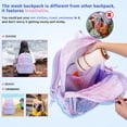 thumbnail image 5 of Soda Candy Mesh Backpack Heavy Duty See Through School Backpacks Transparent Bookbag Semi-Transparent Net Book Bags for Swimming, Beach, Sports, Work, Travel, Purple Leopard, 5 of 7