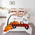 thumbnail image 2 of Erosebridal Ensemble de Literie Récolte Heureuse, Couette en Duvet Citrouille, Décor de Camion Rustique, Réversible 3 Pcs, 2 of 7
