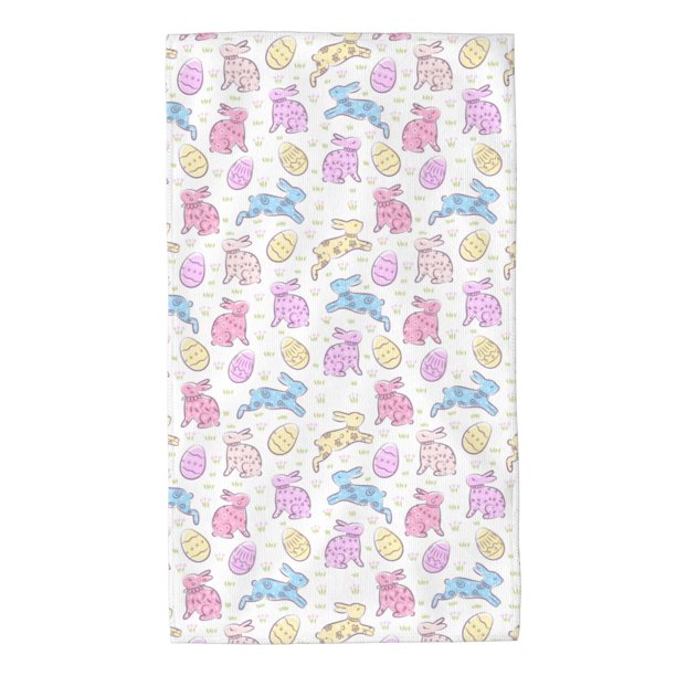 Balery Easter Colorful Rabbit Toalla de Microfibra Premium con Estampado – 27.5x16 pulgadas, Alta Absorción, Suave y Aterciopelada, Secado Rápido