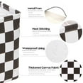thumbnail image 5 of Hinwo 3-Pack Square Organizer Shelf Bins, Canvas Fabric Storage Baskets with Handles & Drawstring Cover, 22L Collapsible Storage Boxes, 11 x 11 x 11 Inches, Black Checkerboard, 5 of 6