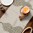 thumbnail image 3 of Beige Gourd Table Runner 90 Inches, Modern Abstract Art Geometric Bed Runner Dresser Scarves Tabletop for Indoor Outdoor Parties/Ceremony/Banquet, 13" x 90", 3 of 9